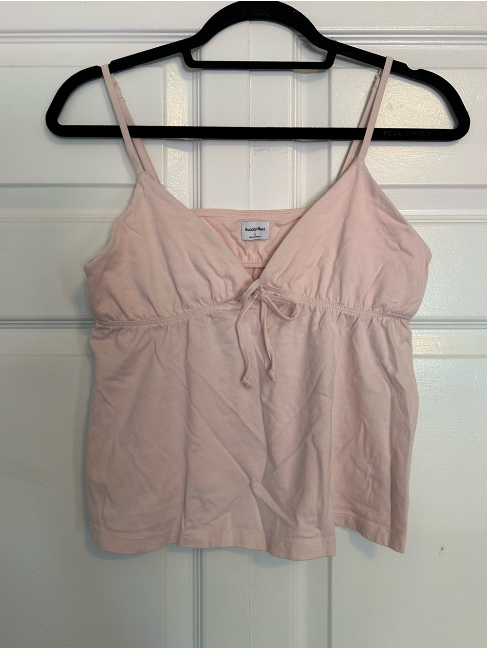 Sunday Best Light Pink Tie-Front Camisole